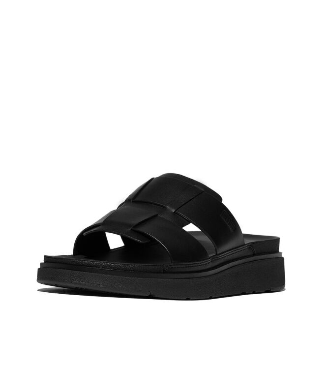 FitFlop Gen-FF Mens Leather Fisherman all black  FitFlop IZ5-090, slippers Direct leverbaar uit de webshop