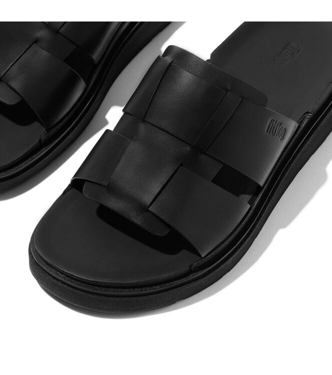 FitFlop Gen-FF Mens Leather Fisherman all black  FitFlop IZ5-090, slippers Direct leverbaar uit de webshop