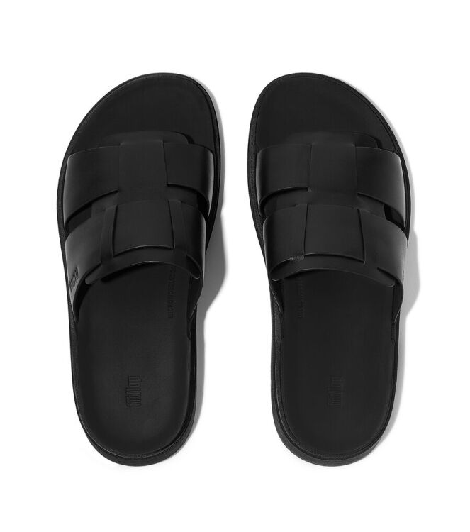 FitFlop Gen-FF Mens Leather Fisherman all black  FitFlop IZ5-090, slippers Direct leverbaar uit de webshop