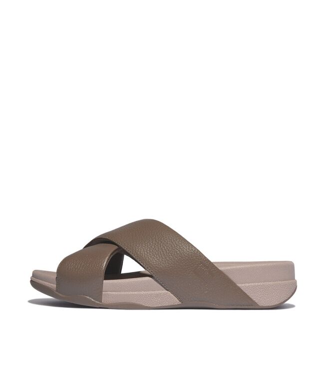 FitFlop Surver Mens Tumbled Leather Cross java java FitFlop HA6-C75, slippers Direct leverbaar uit de webshop