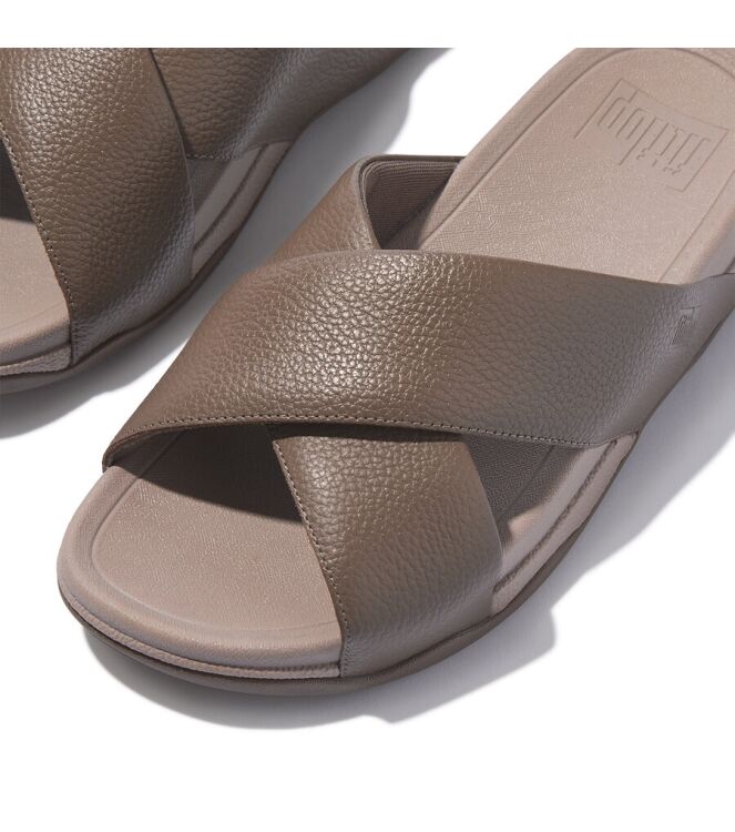 FitFlop Surver Mens Tumbled Leather Cross java java FitFlop HA6-C75, slippers Direct leverbaar uit de webshop