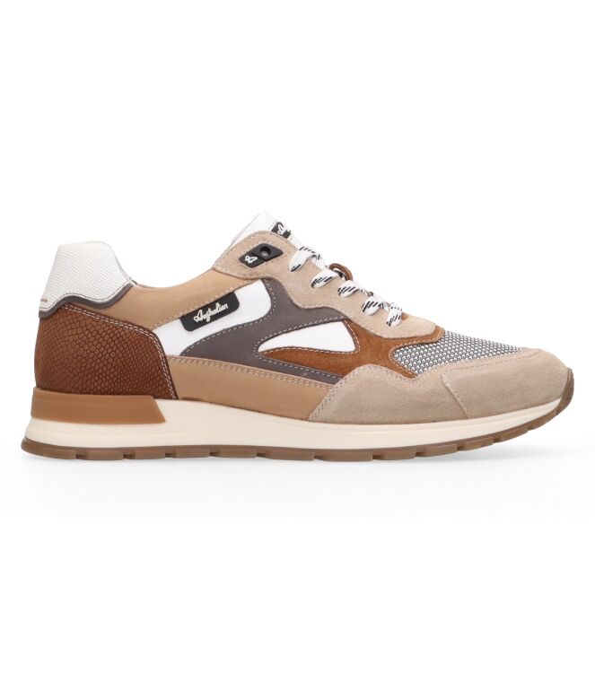 Australian Tiago white-beige-tan Australian 15.1669.04-B6P, sneakers / veterschoenen Direct leverbaar uit de webshop