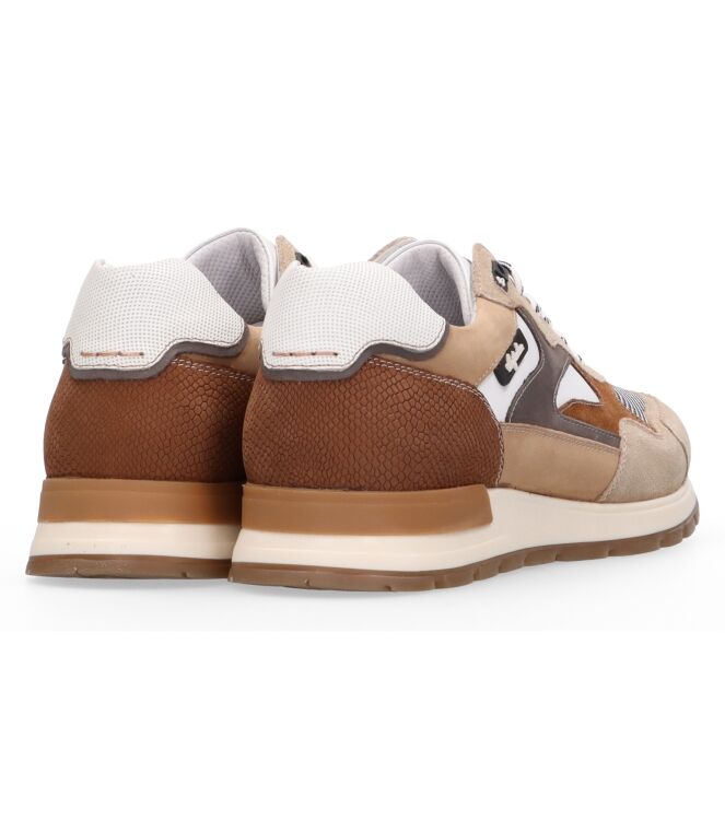 Australian Tiago white-beige-tan Australian 15.1669.04-B6P, sneakers / veterschoenen Direct leverbaar uit de webshop