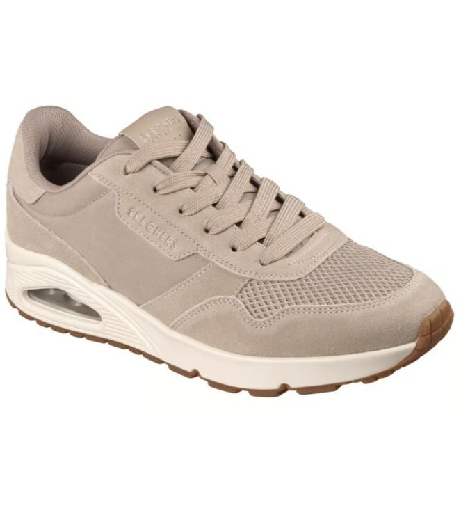 Skechers Uno-Vintage Air taupe Skechers 183365-TPE, sneakers / veterschoenen Direct leverbaar uit de webshop