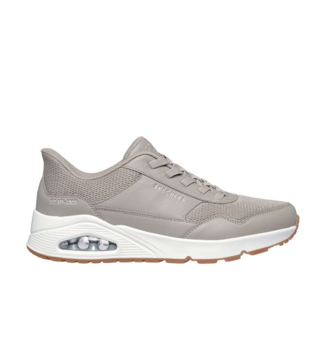 Skechers Uno-Banksia taupe Skechers 183022-TPE, sneakers / veterschoenen Direct leverbaar uit de webshop
