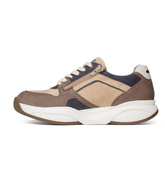 Xsensible Stretchwalker SWX 29 dark taupe combi Xsensible Stretchwalker 32502.2.515, sneakers / veterschoenen Direct leverbaar uit de webshop