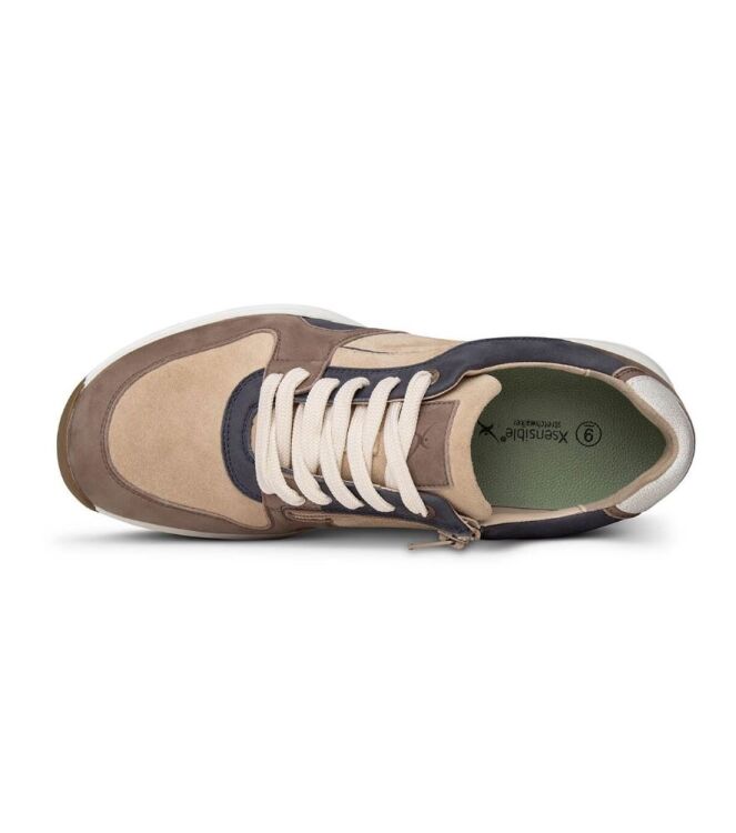 Xsensible Stretchwalker SWX 29 dark taupe combi Xsensible Stretchwalker 32502.2.515, sneakers / veterschoenen Direct leverbaar uit de webshop