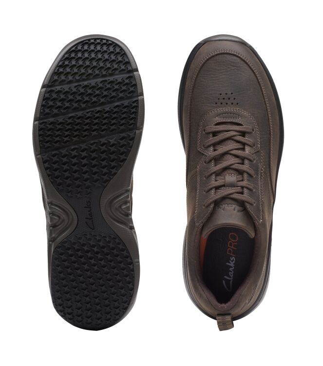 Clarks ClarksPro Lace dark brown  Clarks 26175191, sneakers / veterschoenen Direct leverbaar uit de webshop