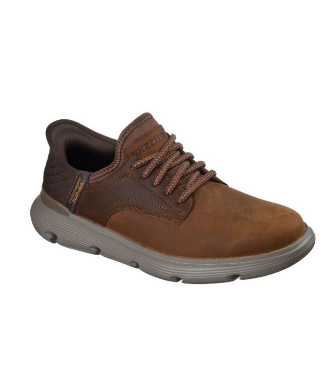 Skechers Garza-Gervin dark brown  Skechers 205046-CDB, sneakers / veterschoenen Direct leverbaar uit de webshop