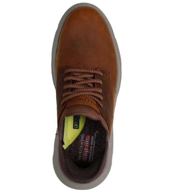 Skechers Garza-Gervin dark brown  Skechers 205046-CDB, sneakers / veterschoenen Direct leverbaar uit de webshop