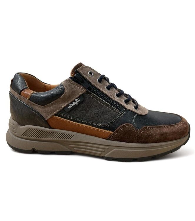 Australian Connery black/taupe/cognac  Australian 15.1646.03-AHC, sneakers / veterschoenen Direct leverbaar uit de webshop