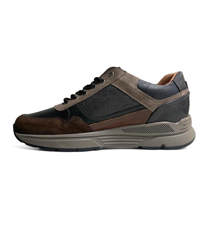 Australian Connery black/taupe/cognac  Australian 15.1646.03-AHC, sneakers / veterschoenen Direct leverbaar uit de webshop