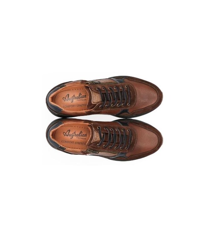 Australian Connery cognac-black  Australian 15.1682.01-D43, sneakers / veterschoenen Direct leverbaar uit de webshop