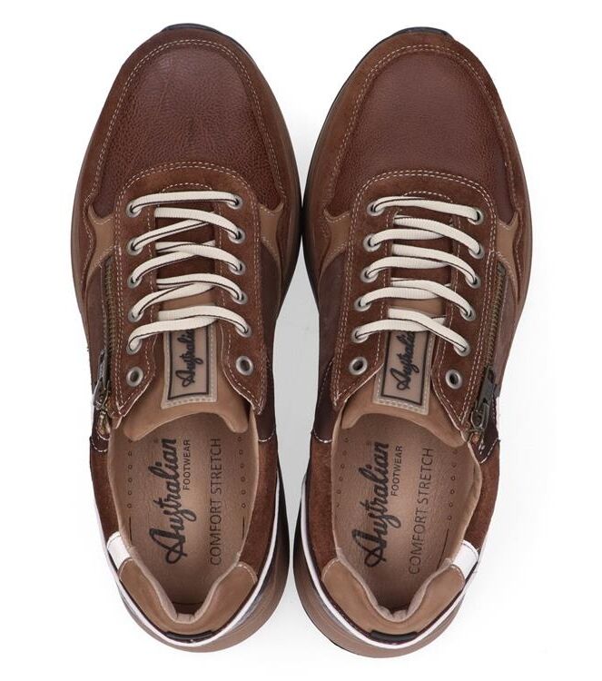 Australian Connery brown/taupe Australian 15.1682.04-D12, sneakers / veterschoenen Direct leverbaar uit de webshop