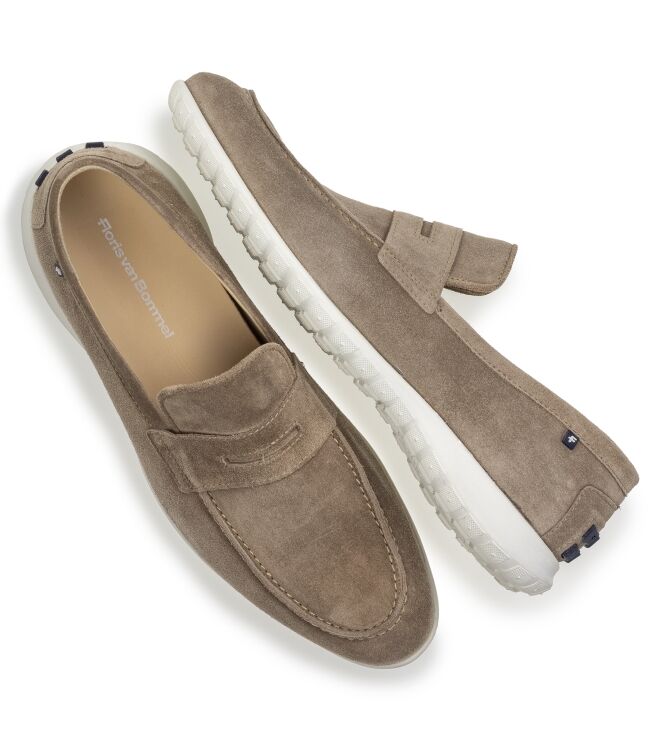 Floris van Bommel De Walker light brown Floris van Bommel SFM-40020-22-01, Instappers heren Direct leverbaar uit de webshop