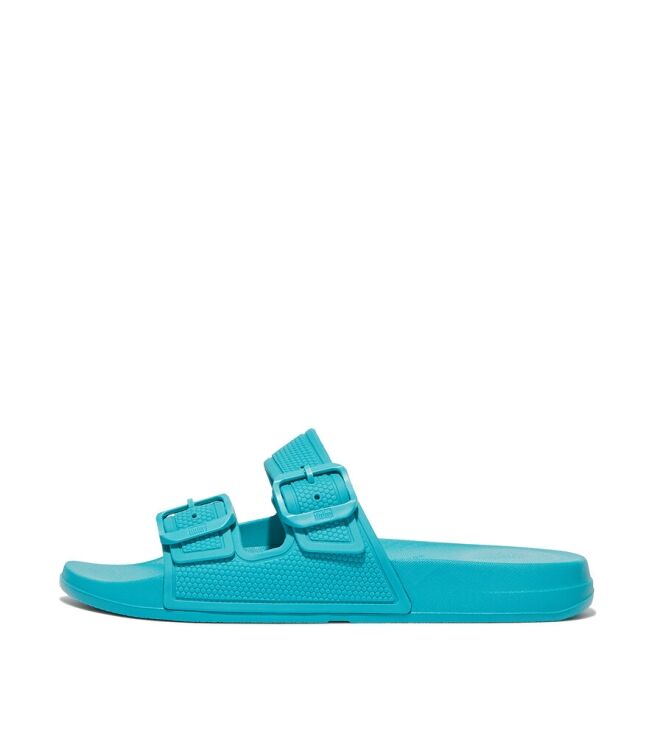 FitFlop Iqushion Two-Bar Buckle Slides tahiti blue  FitFlop FD2-A51, slippers Direct leverbaar uit de webshop