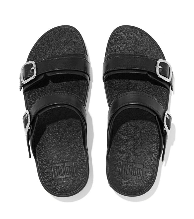 FitFlop Lulu Adjustable Slide all black  FitFlop ES7-090, slippers Direct leverbaar uit de webshop