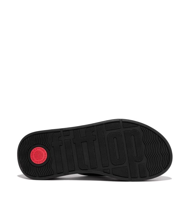 FitFlop F-Mode Leather Cross Slides all black  FitFlop FW5-090, slippers Direct leverbaar uit de webshop