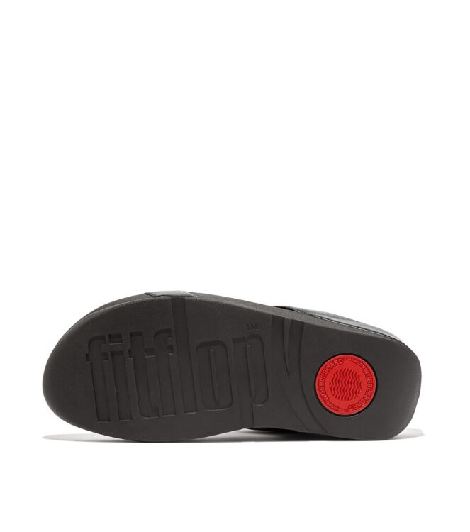 FitFlop Halo Bead-Circle Metallic H-Bar Slides pewter black  FitFlop HJ2-B06, slippers Direct leverbaar uit de webshop