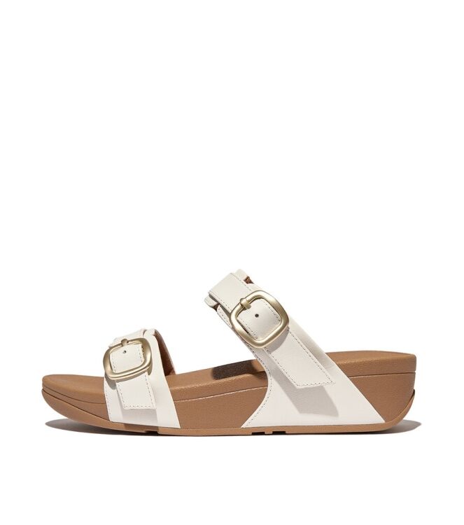 FitFlop Lulu Adjustable Slide-Leather urban white  FitFlop ES7-194, slippers Direct leverbaar uit de webshop