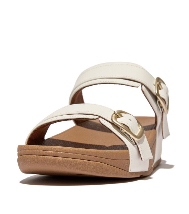 FitFlop Lulu Adjustable Slide-Leather urban white  FitFlop ES7-194, slippers Direct leverbaar uit de webshop