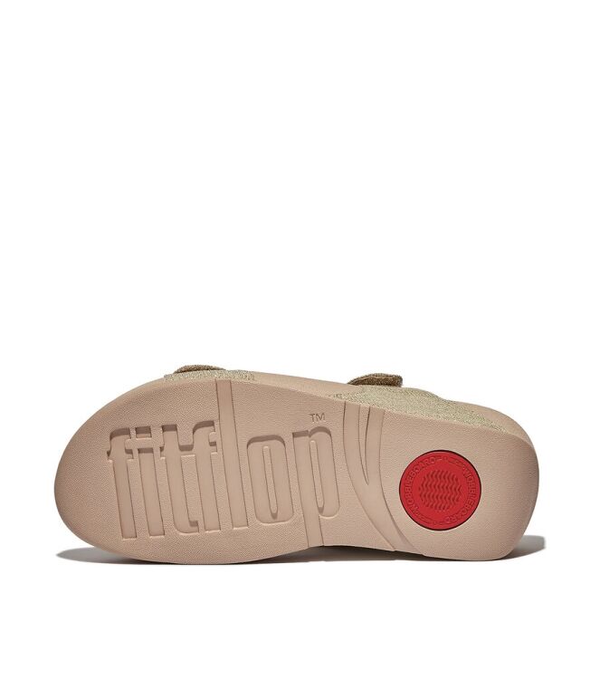 FitFlop Lulu Adjustable Shimmerlux Slides latte beige  FitFlop FZ9-A94, slippers Direct leverbaar uit de webshop