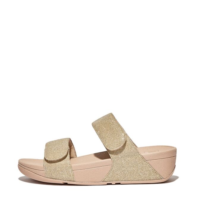 FitFlop Lulu Adjustable Shimmerlux platino  FitFlop FZ9-675, slippers Direct leverbaar uit de webshop