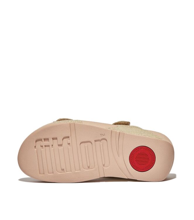 FitFlop Lulu Adjustable Shimmerlux platino  FitFlop FZ9-675, slippers Direct leverbaar uit de webshop