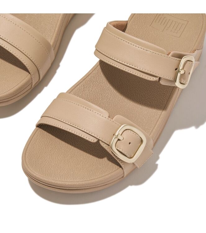 FitFlop Lulu Adjustable Slide latte beige  FitFlop ES7-A94, slippers Direct leverbaar uit de webshop