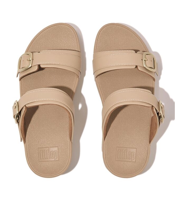 FitFlop Lulu Adjustable Slide latte beige  FitFlop ES7-A94, slippers Direct leverbaar uit de webshop