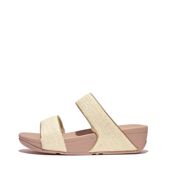 FitFlop Lulu Shimmerweave stone beige mix  FitFlop GO2-A48, slippers Direct leverbaar uit de webshop