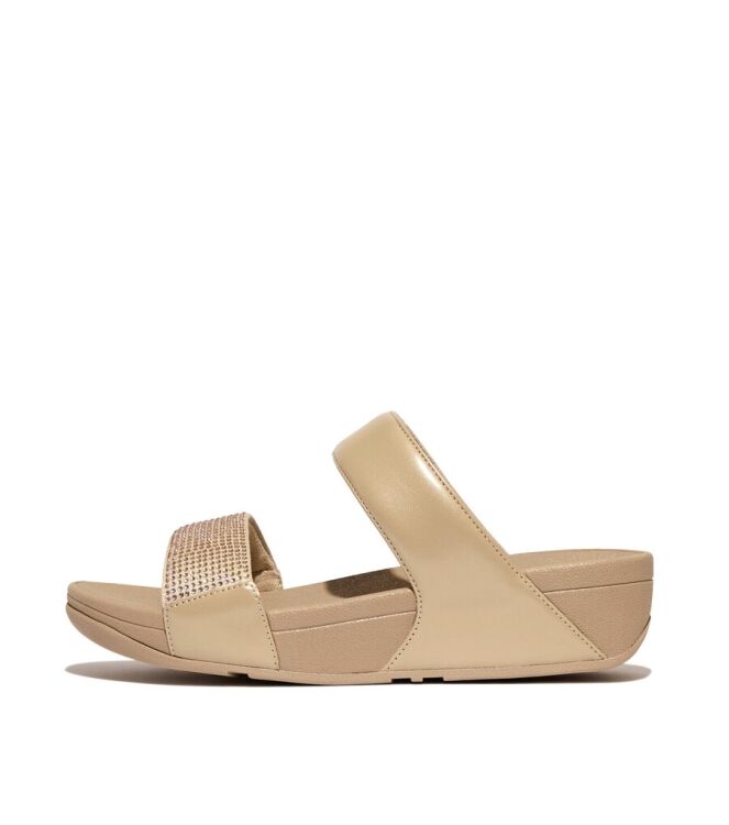 FitFlop Lulu Slide-Hotfix latte beige  FitFlop EC4-A94, slippers Direct leverbaar uit de webshop