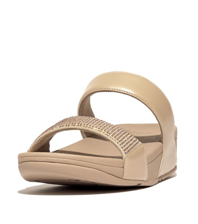 FitFlop Lulu Slide-Hotfix latte beige  FitFlop EC4-A94, slippers Direct leverbaar uit de webshop
