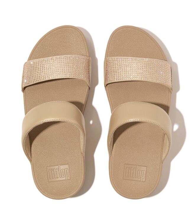 FitFlop Lulu Slide-Hotfix latte beige  FitFlop EC4-A94, slippers Direct leverbaar uit de webshop