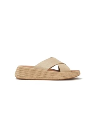 FitFlop F-Mode Espadrille Shimmersuede Cross Slides platino 