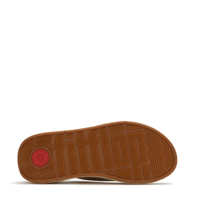 FitFlop F-Mode Espadrille Shimmersuede Cross Slides platino FitFlop A0T-675, slippers Direct leverbaar uit de webshop