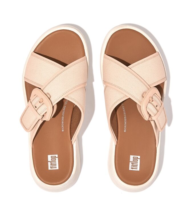 FitFlop F-Mode Buckle Flatform rose foam  FitFlop FY8-A41, slippers Direct leverbaar uit de webshop