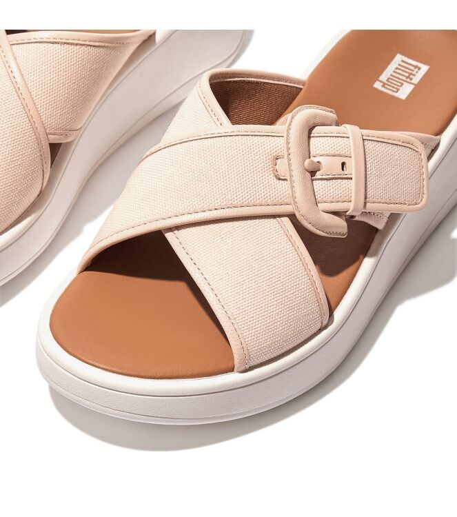 FitFlop F-Mode Buckle Flatform rose foam  FitFlop FY8-A41, slippers Direct leverbaar uit de webshop