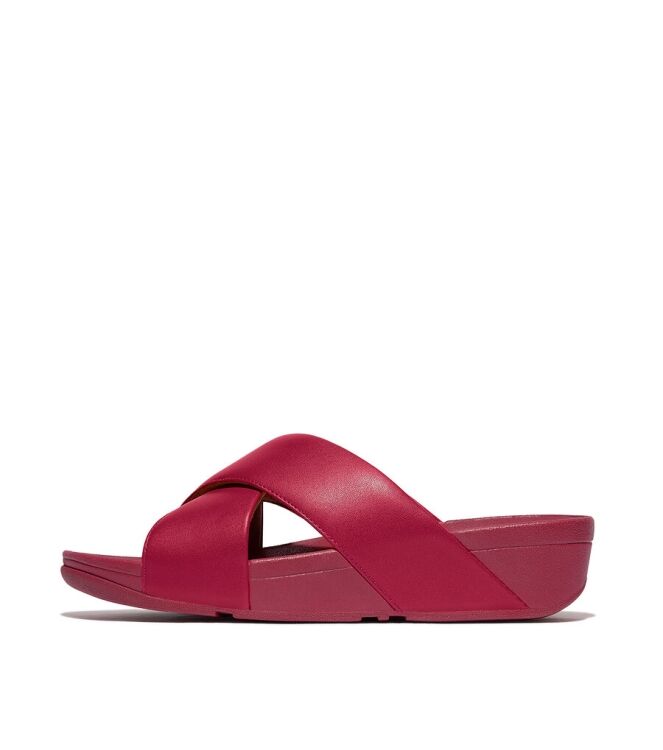FitFlop Lulu Cross Slide Sandals redberry FitFlop K04-C32, slippers Direct leverbaar uit de webshop