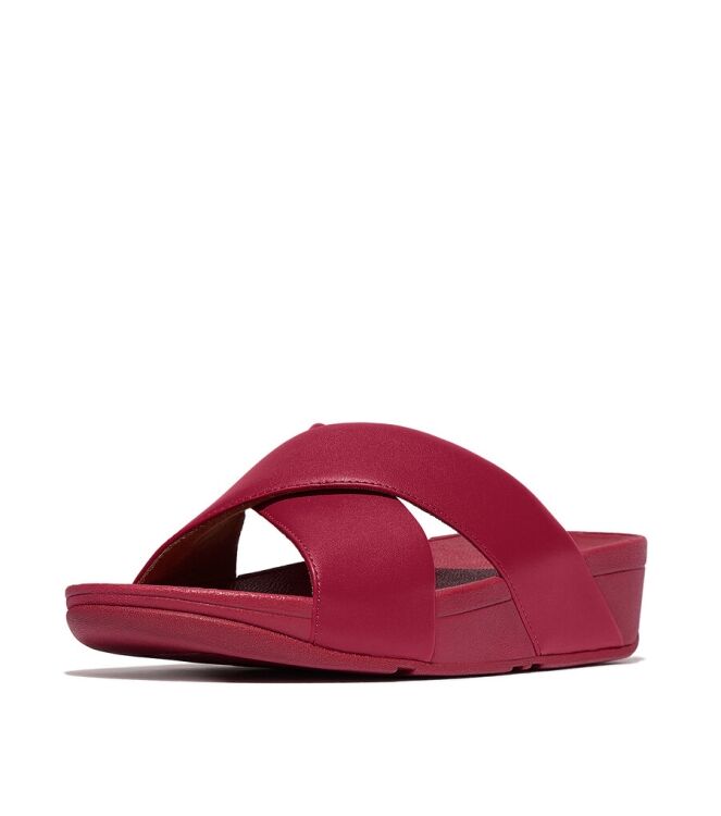 FitFlop Lulu Cross Slide Sandals redberry FitFlop K04-C32, slippers Direct leverbaar uit de webshop
