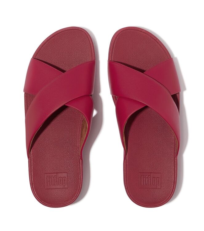 FitFlop Lulu Cross Slide Sandals redberry FitFlop K04-C32, slippers Direct leverbaar uit de webshop