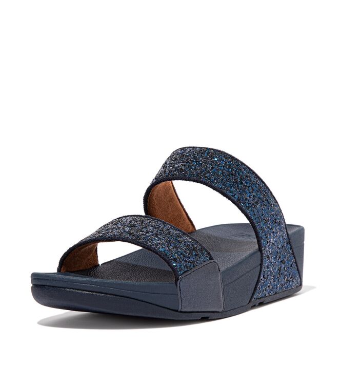 FitFlop Lulu Slide Glitter midnight navy  FitFlop ET3-399, slippers Direct leverbaar uit de webshop