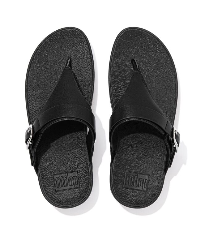 FitFlop Lulu Adjustable Toe Post all black  FitFlop ES8-090, slippers Direct leverbaar uit de webshop