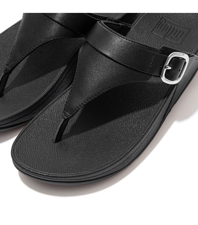 FitFlop Lulu Adjustable Toe Post all black  FitFlop ES8-090, slippers Direct leverbaar uit de webshop