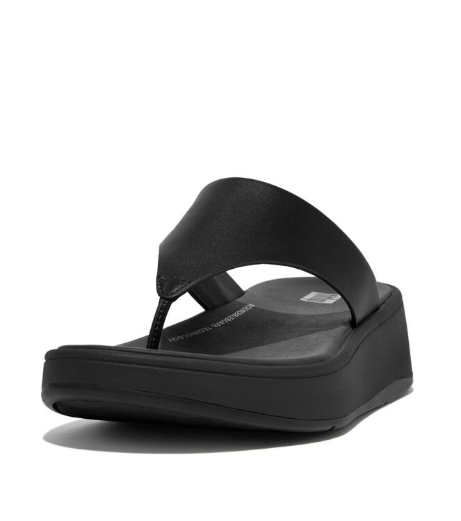 FitFlop F-Mode Flatform Toe-Post Sandals all black FitFlop FW4-090, slippers Direct leverbaar uit de webshop