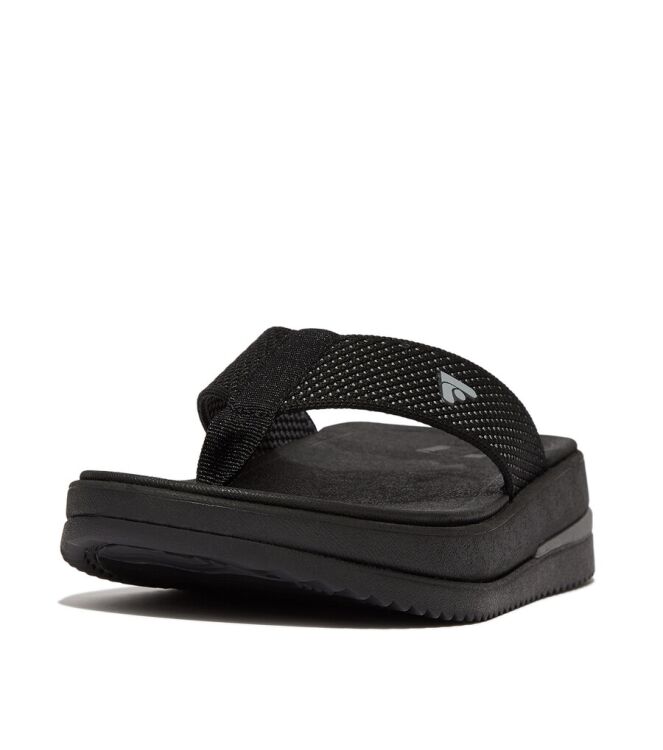 FitFlop Surff Two-Tone Webbing Toe-Post black  FitFlop HJ8-001, slippers Direct leverbaar uit de webshop