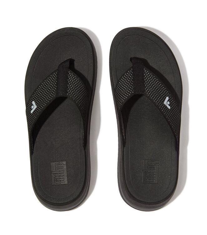 FitFlop Surff Two-Tone Webbing Toe-Post black  FitFlop HJ8-001, slippers Direct leverbaar uit de webshop