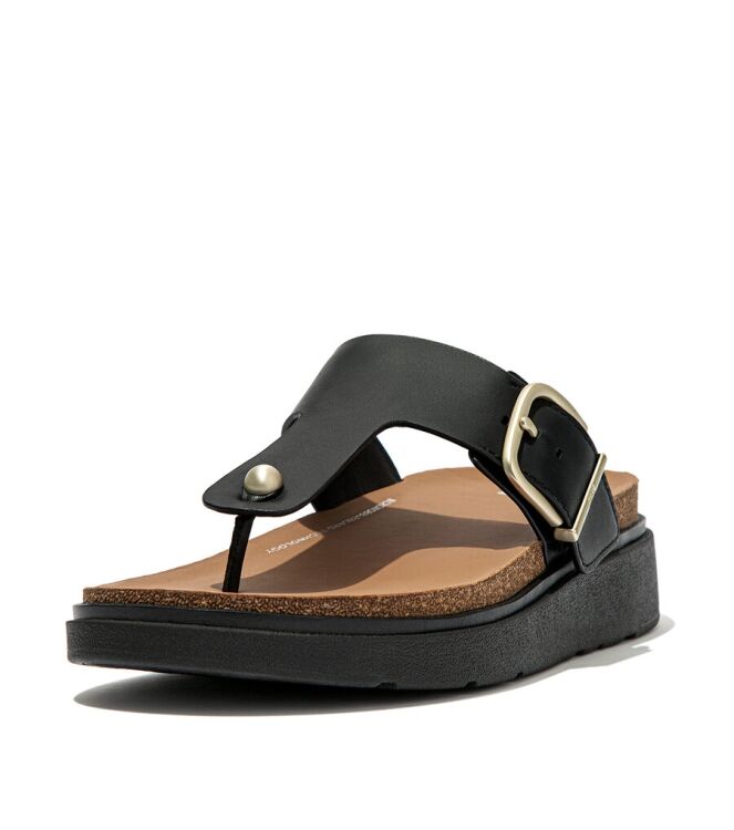 FitFlop Gen-FF Buckle Toe-Post Sandals black  FitFlop HE7-001, slippers Direct leverbaar uit de webshop
