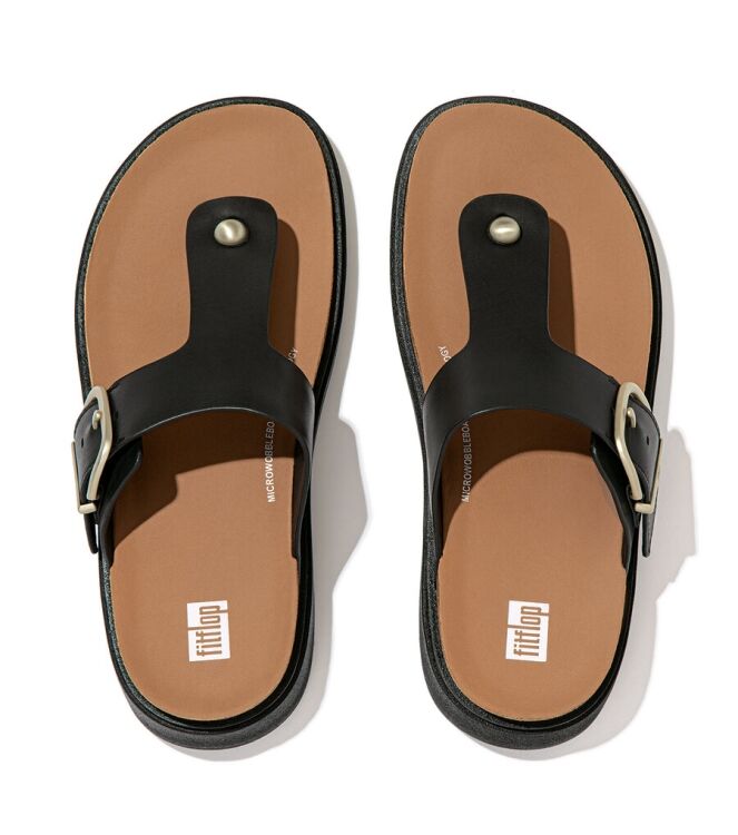 FitFlop Gen-FF Buckle Toe-Post Sandals black  FitFlop HE7-001, slippers Direct leverbaar uit de webshop