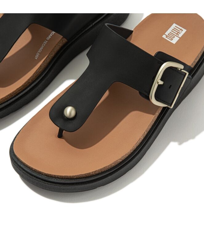 FitFlop Gen-FF Buckle Toe-Post Sandals black  FitFlop HE7-001, slippers Direct leverbaar uit de webshop